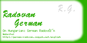 radovan german business card